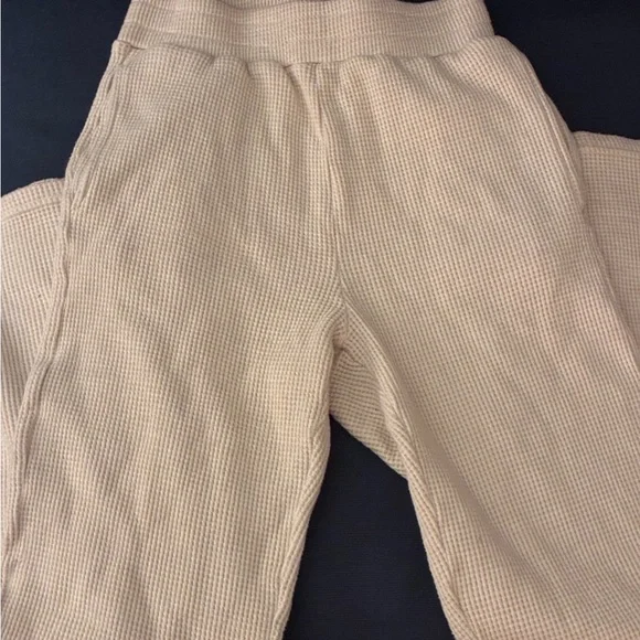 Kimberly Lounge Set Women’s Small XS Beige Waffle Knit Matching Set Cozy Two Pie - Picture 3 of 7